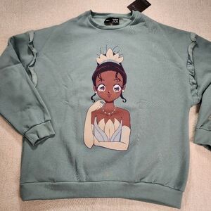 Cakeworthy Disney Princess Anime Tiana Sweatshirt Crewneck Pullover Womens XL NE